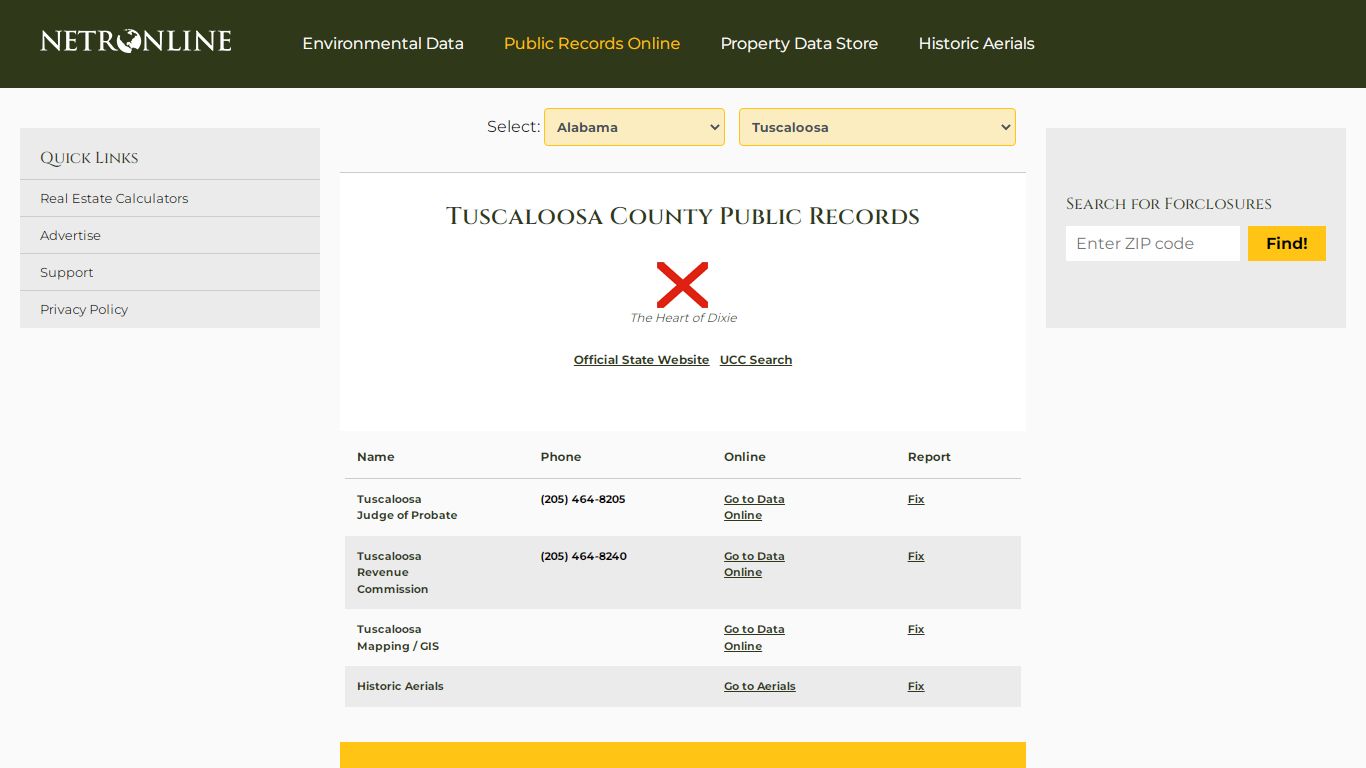 Tuscaloosa County Public Records - NETROnline.com