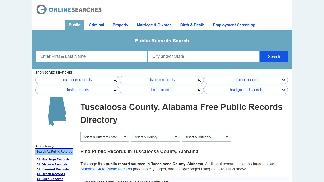 Tuscaloosa County, Alabama Public Records Directory
