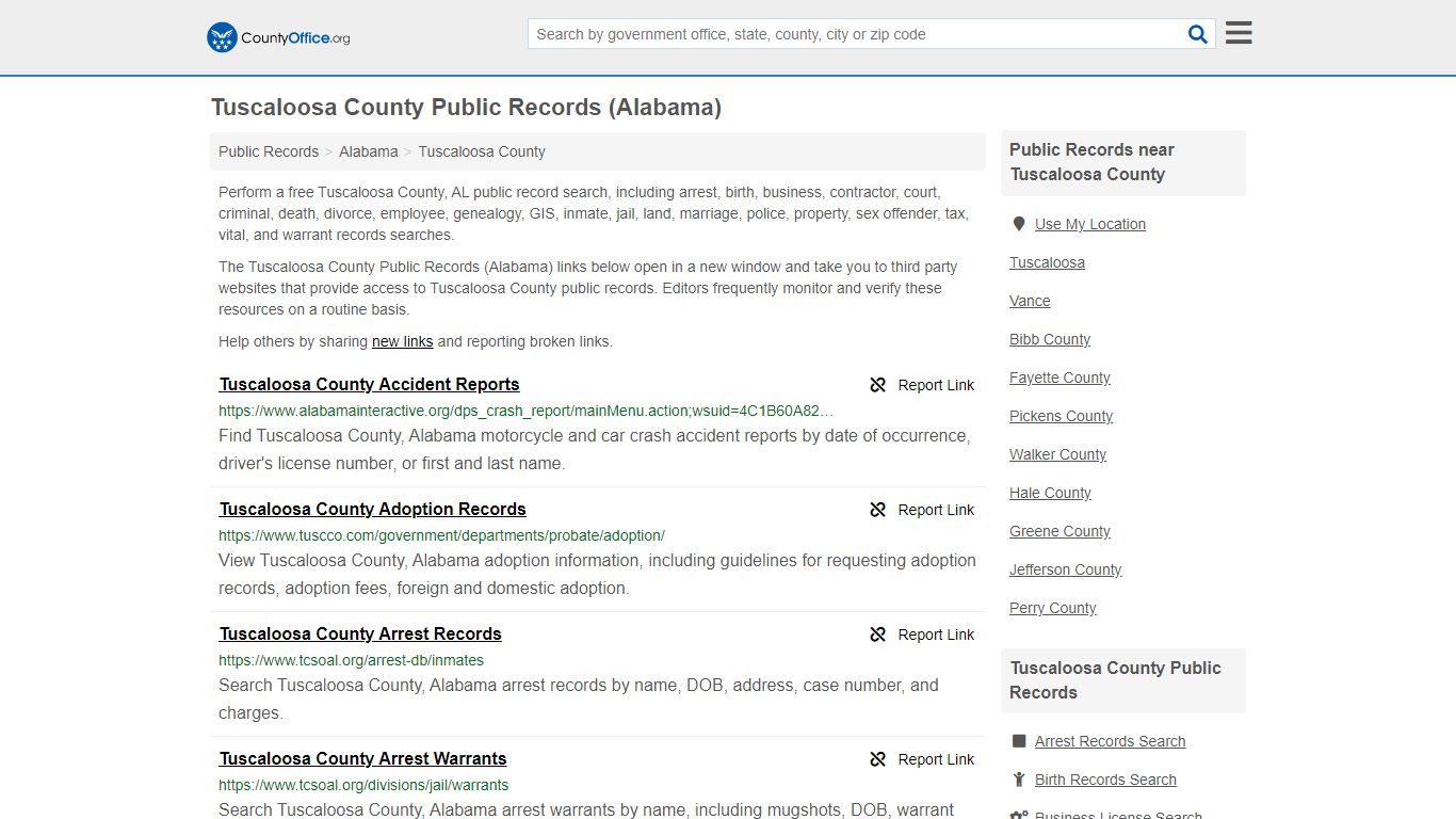 Public Records - Tuscaloosa County, AL (Business, Criminal ...
