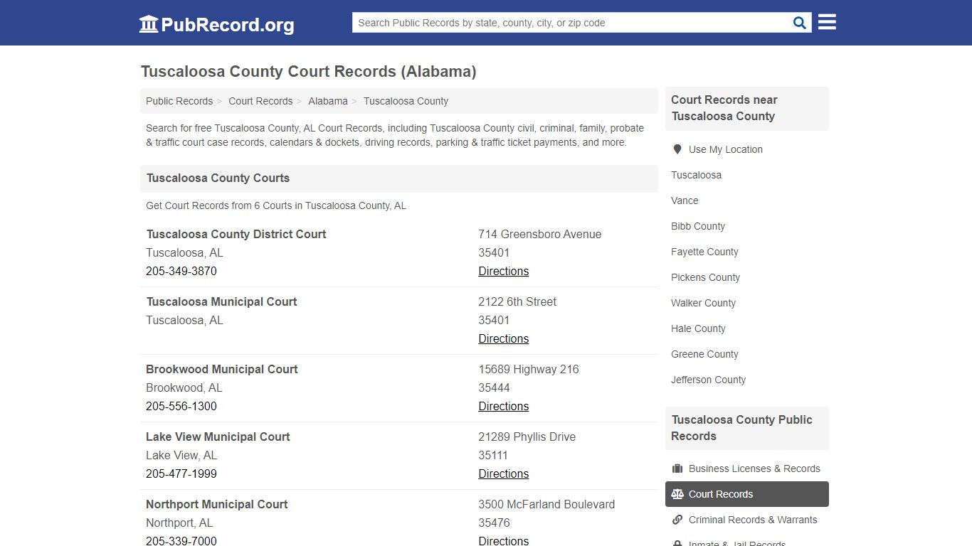 Tuscaloosa County Court Records (Alabama) - Public Record